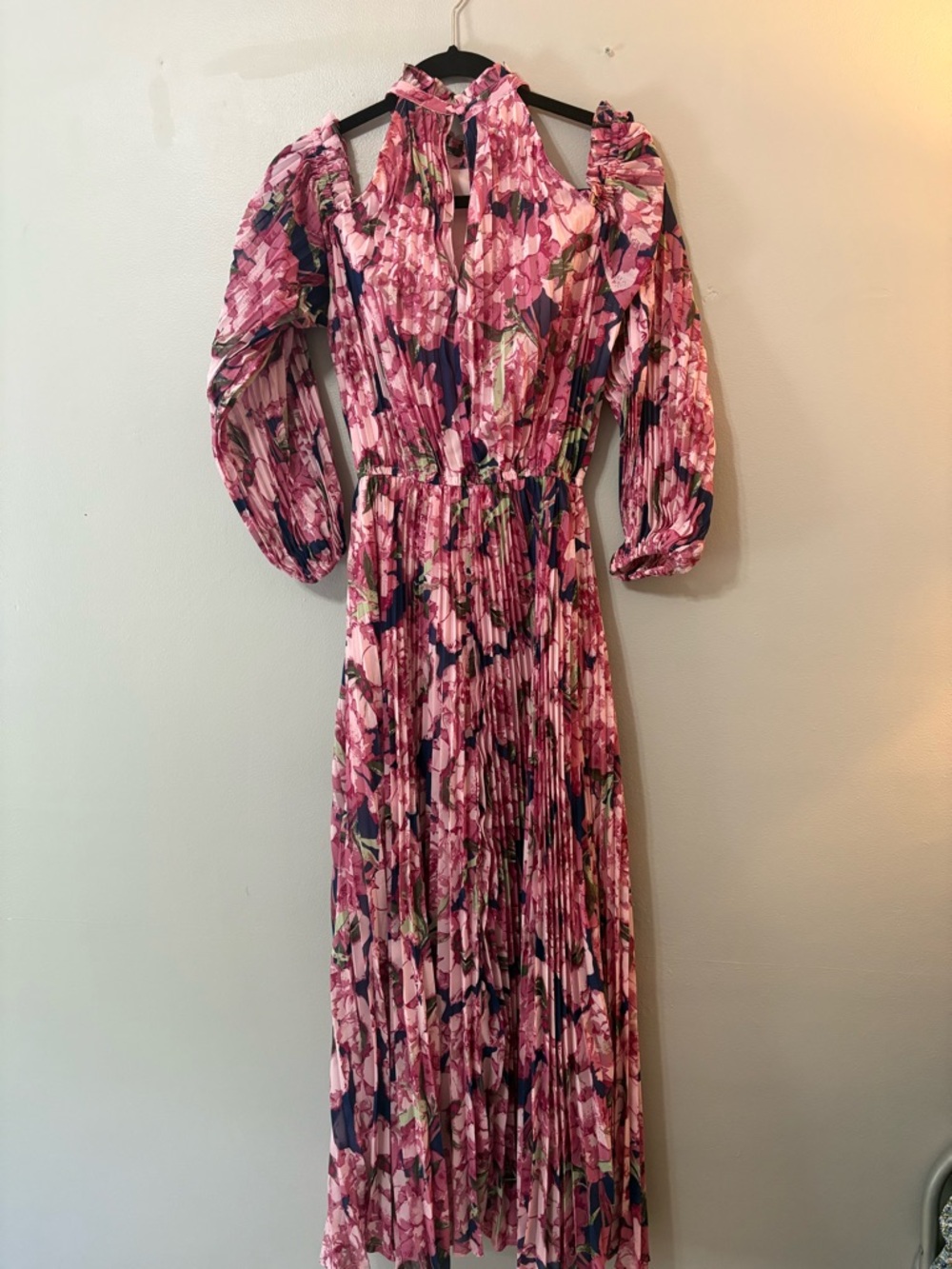 Petal & Pup Pink Floral Cold-Shoulder Maxi Dress - Picture 8 of 9
